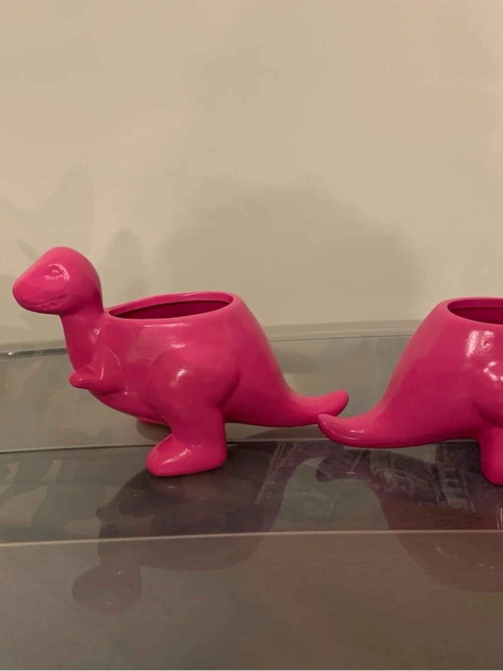 Target Set of 2 Hot Pink Small Ceramic Dinosaur Caddy Planters